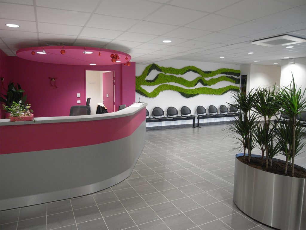 décor végétal espace de réception d'une enteprise